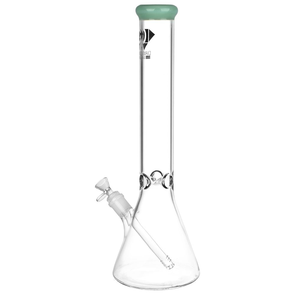 Diamond Glass Gold Classic Beaker Water Pipe - 16.25" / 14mm F | Colors vary