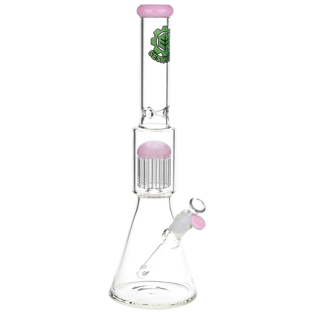 SeshGear Jellyfish Double Chamber Glass Beaker Water Pipe - 17" / 14mm F / Colors Vary