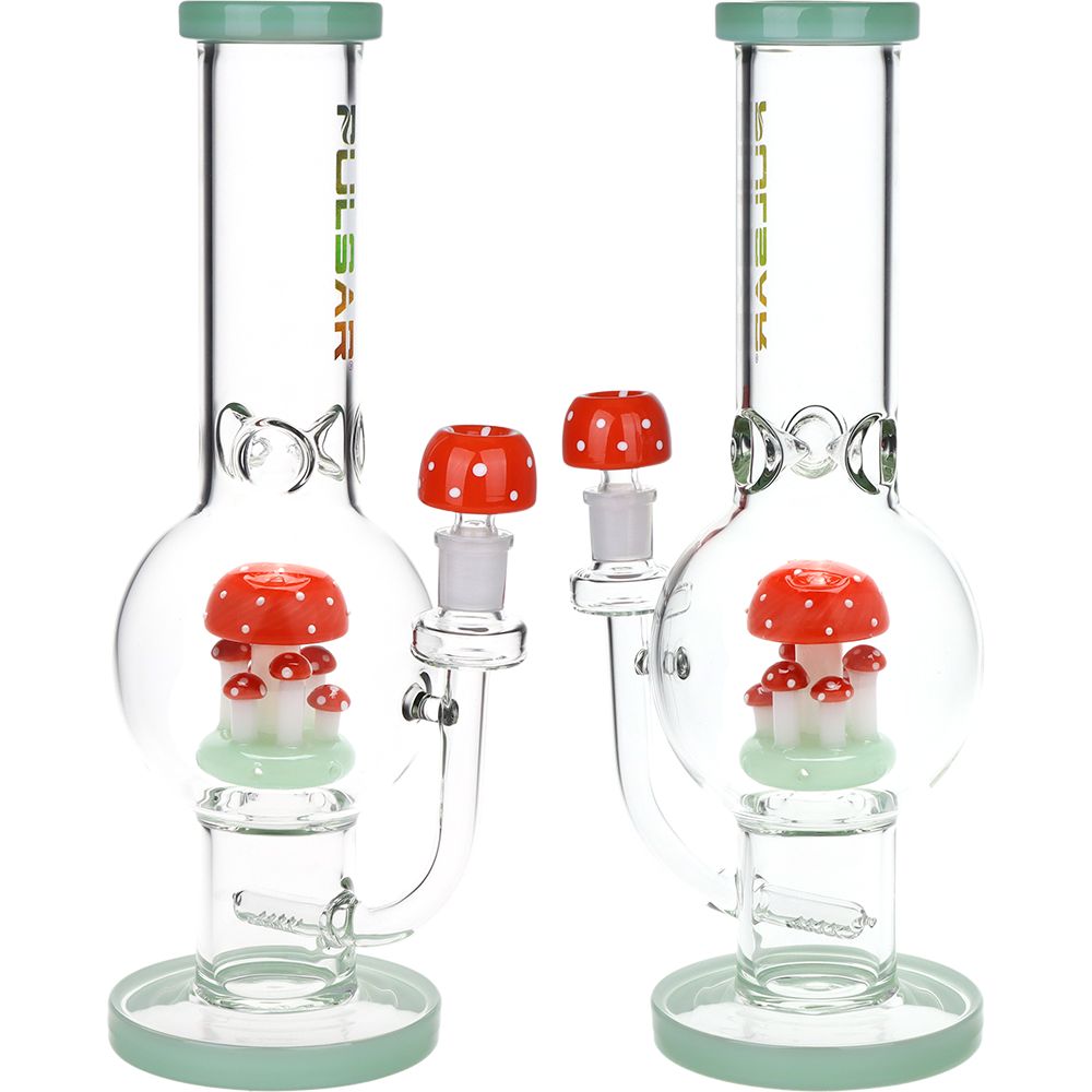Pulsar Shroom Colony Perc Bubble Base Glass Water Pipe - 12.5" / 14mm F