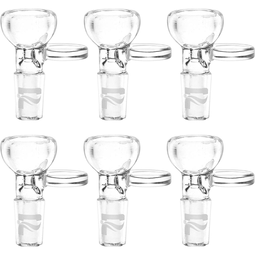 10CT Bundle - Pulsar Rounded Bowl Herb Slide w/ Handle - 14mm Male