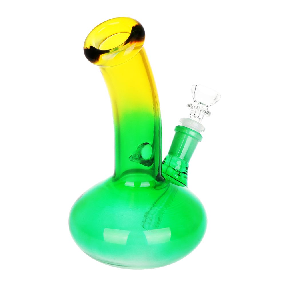 3CT Bundle - SeshGear Bent Neck Ombre Glass Water Pipe - 8" / 14mm F / Assorted Colors