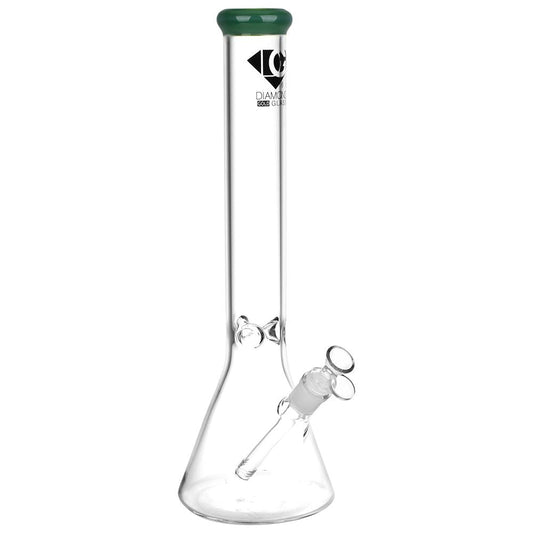 Diamond Glass Gold Classic Beaker Water Pipe - 16.25" / 14mm F | Colors vary