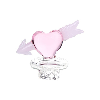 4Ct Bundle - Cupid Heart Glass Carb Cap - 30mm