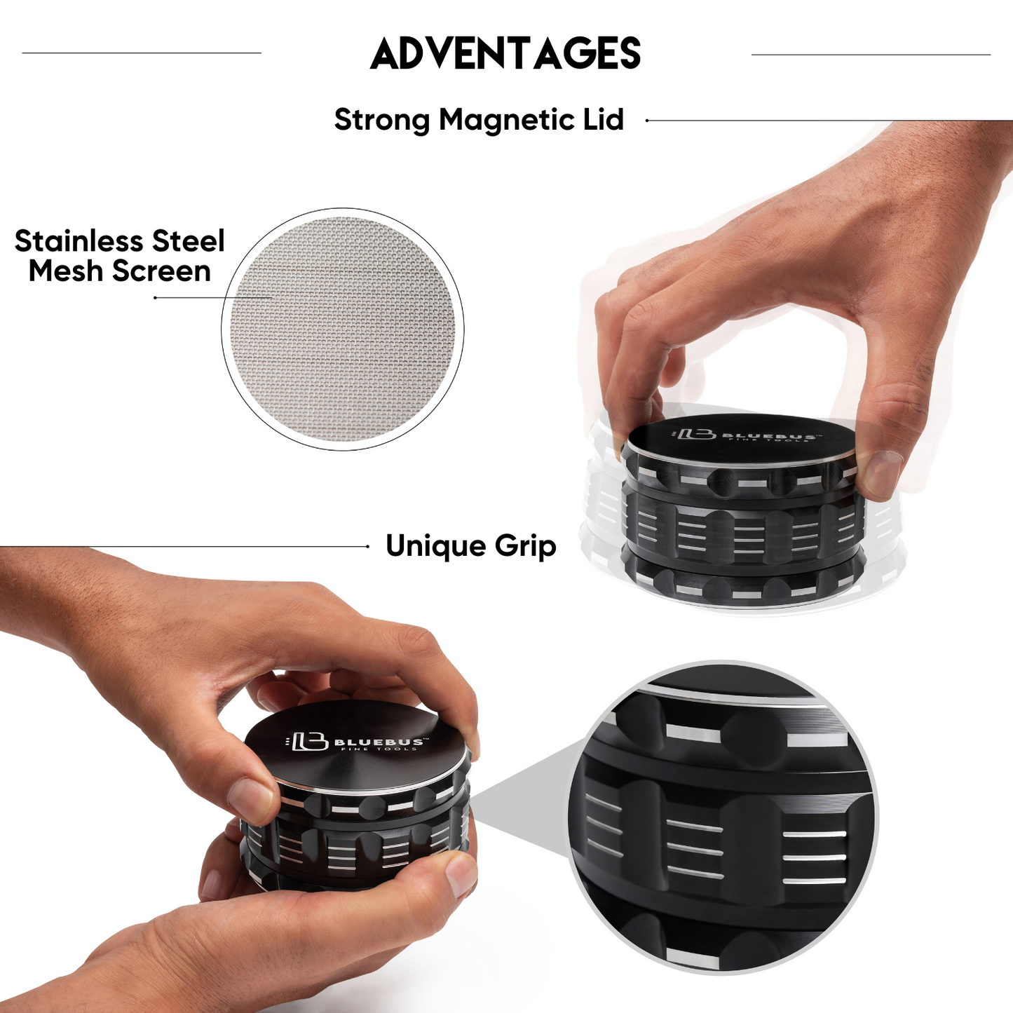 GA Aluminum Herb Grinder 3-Inch