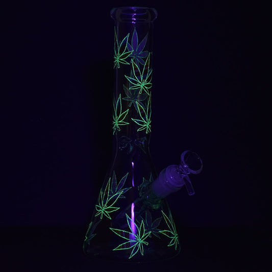 Turn On Your Hemp Lights Beaker Glass Water Pipe - 9.75"