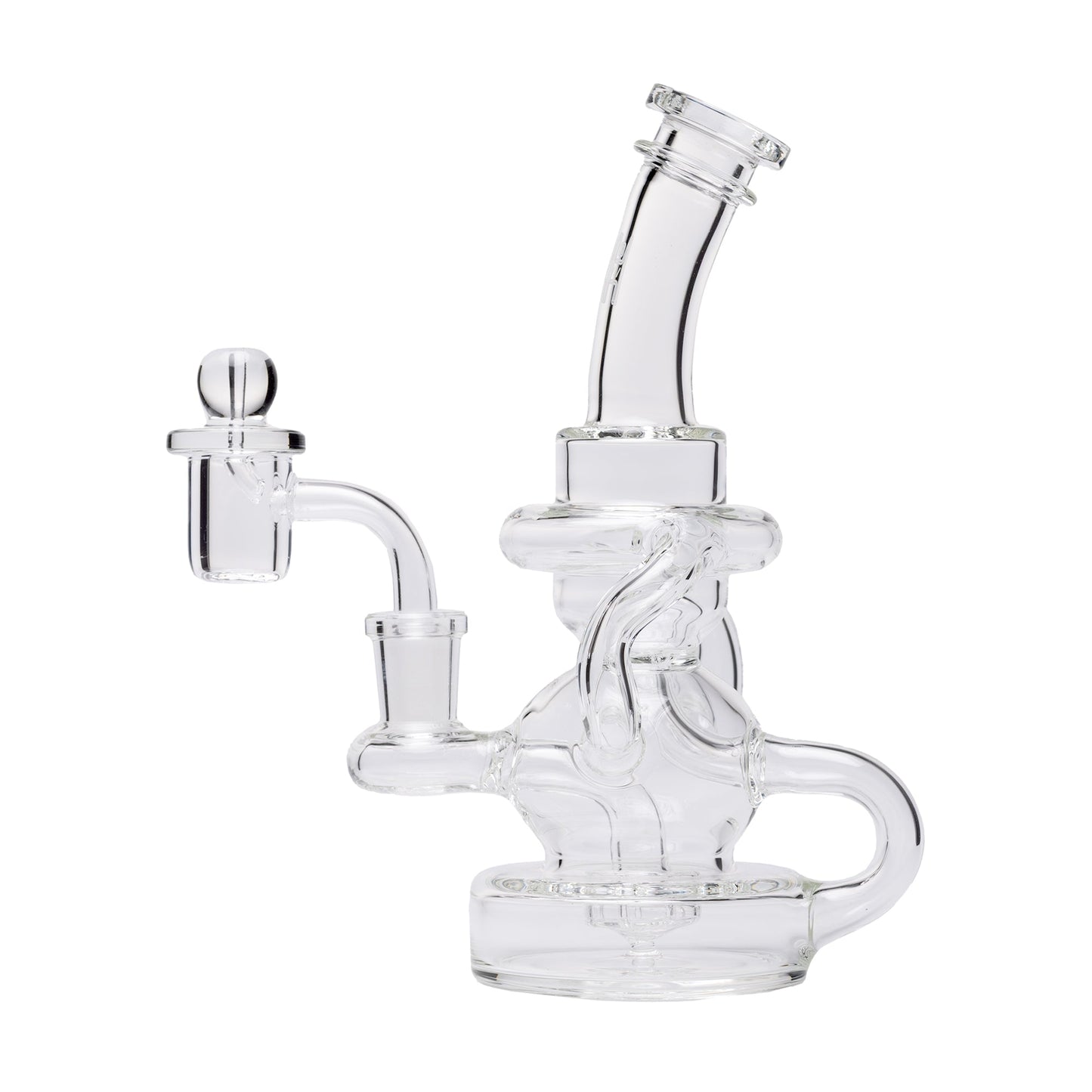 Human Grade Stubby Klein Glass Recycler Rig Water Pipe