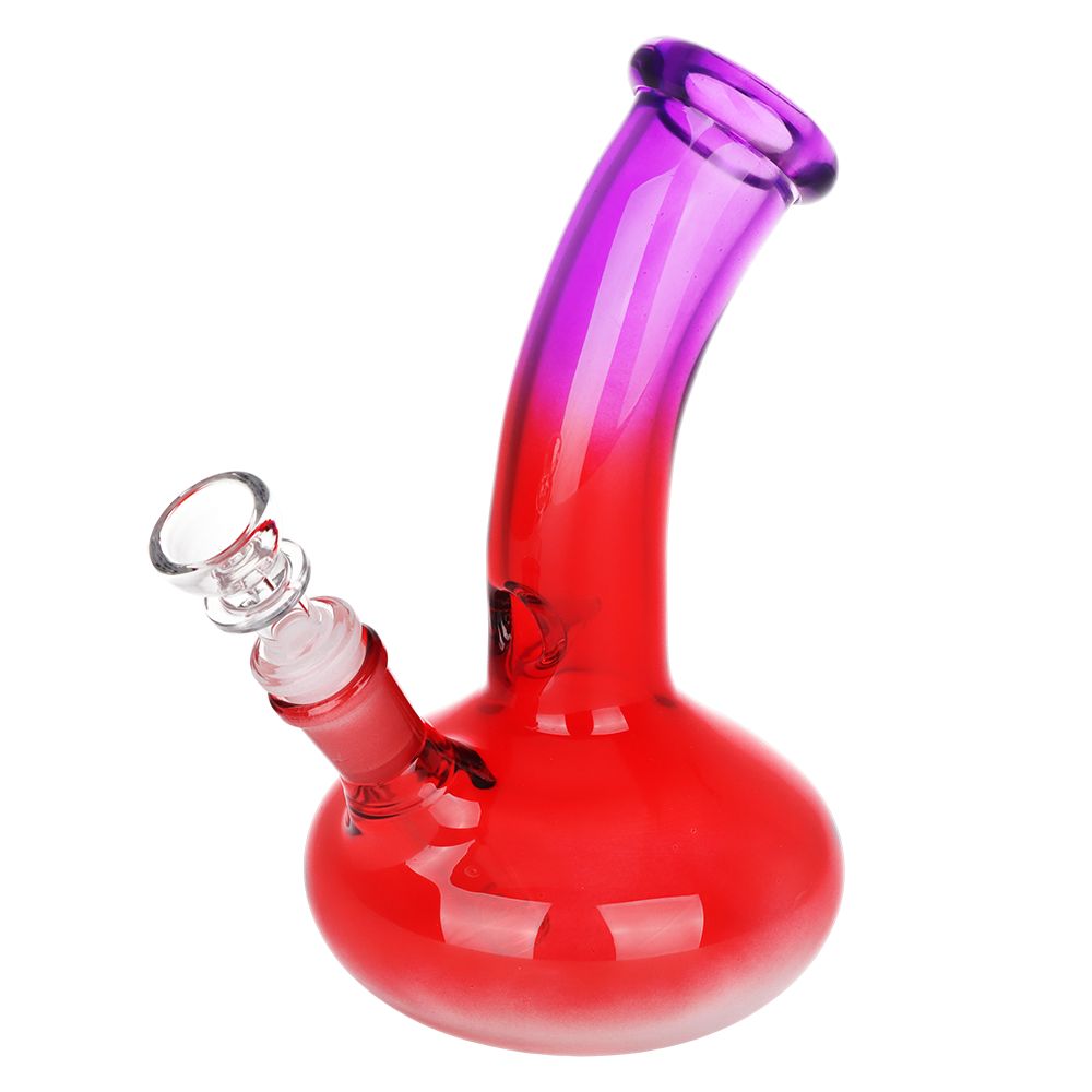 3CT Bundle - SeshGear Bent Neck Ombre Glass Water Pipe - 8" / 14mm F / Assorted Colors