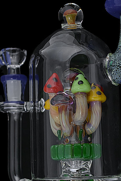 Detailed Handmade Mushroom Glass Water Pipe