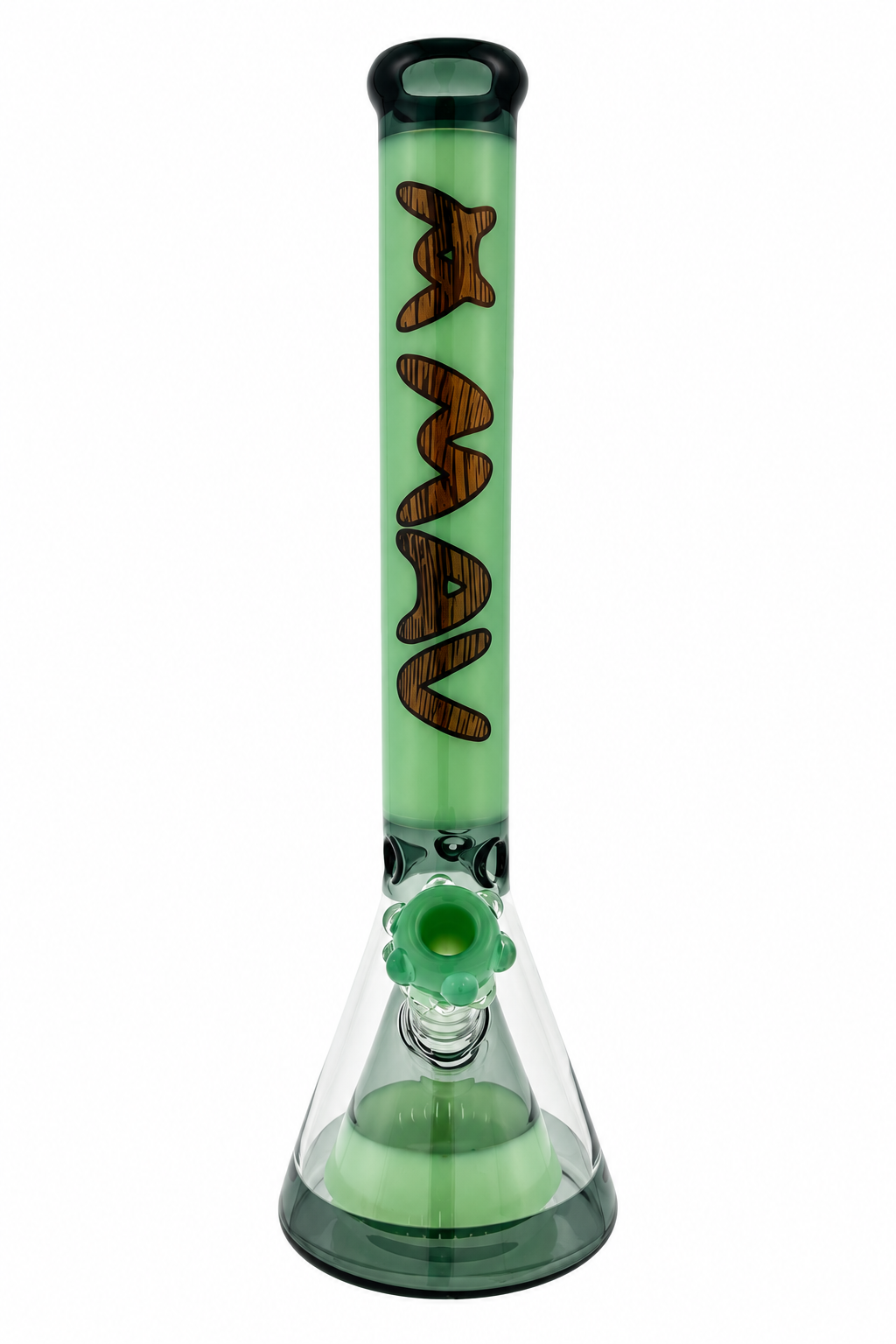 18" pyramid beaker bong wood grain mav with matching bowl