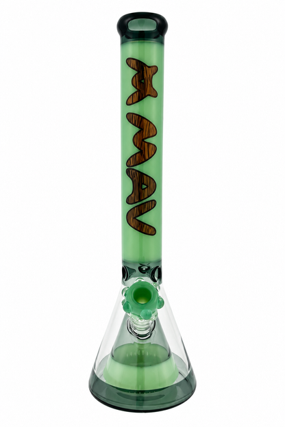18" pyramid beaker bong wood grain mav with matching bowl