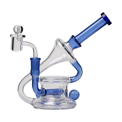 Human Grade 7.5" Recycler 45 (Triple Marble) Glass Rig