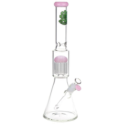 SeshGear Jellyfish Double Chamber Glass Beaker Water Pipe - 17" / 14mm F / Colors Vary