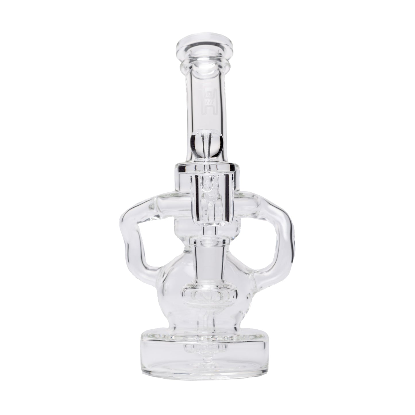 Human Grade Stubby Klein Glass Recycler Rig Water Pipe