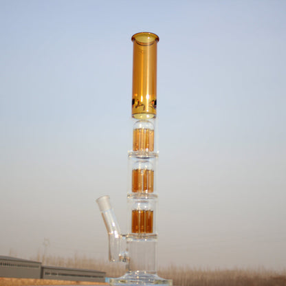 Triple Tree Percolator Glass Water Pipe 19"