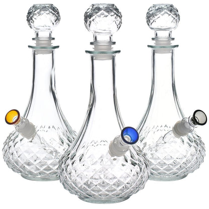 Vintage Decanter Style Glass Bong w/ Cap - 8.25"/ Long Neck