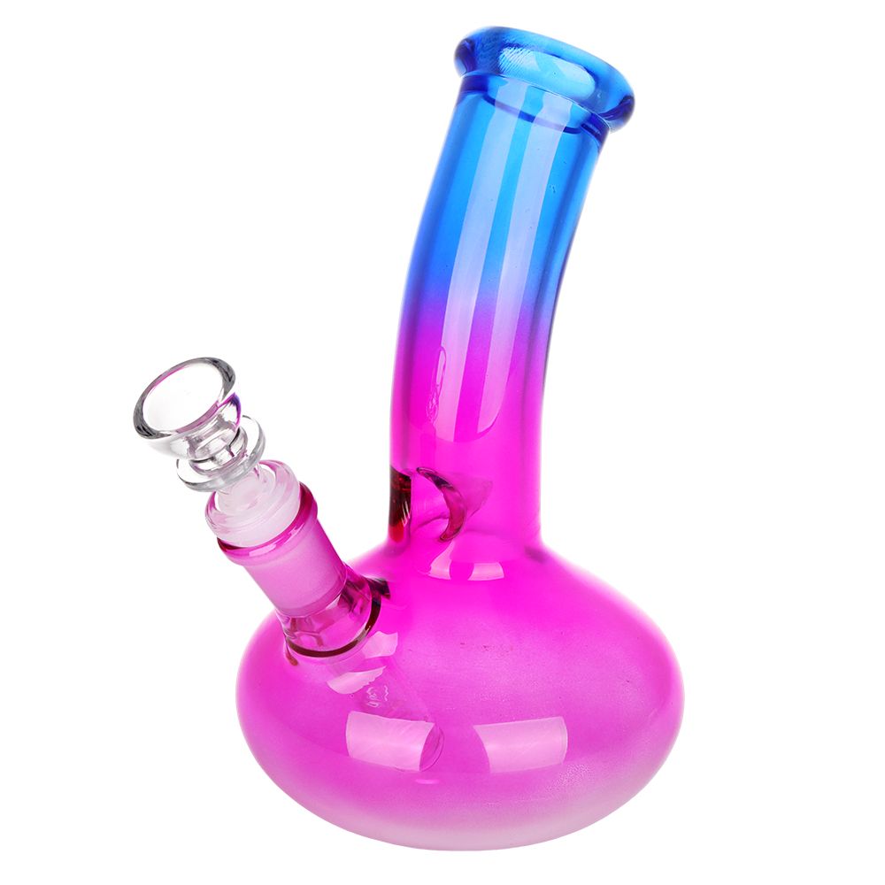 3CT Bundle - SeshGear Bent Neck Ombre Glass Water Pipe - 8" / 14mm F / Assorted Colors
