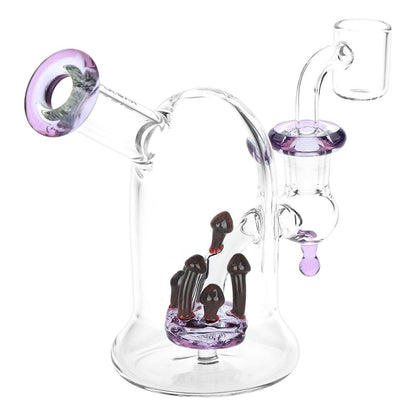 Pulsar Bioluminescence Shroom Perc Mini Glass Dab Rig - 5" / 14mm F / Colors Vary