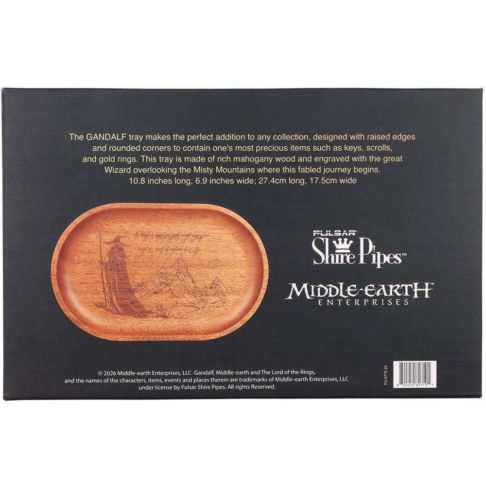 Pulsar Shire x LoTR Mahogany Wood Trays - Gandalf / 10.8" x 6.9"