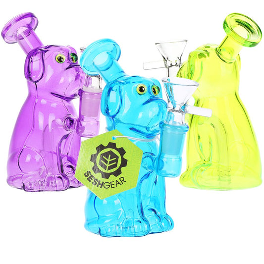 3CT Bundle - SeshGear Fetch Rover! Glass Bubbler - 5" / 14mm F / Assorted Colors