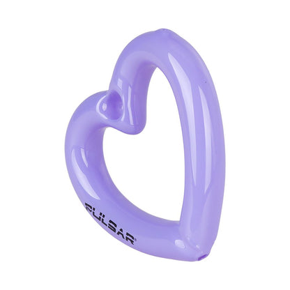 2Pc Set - Pulsar Balloon Heart Glass Hand Pipe - 4.5" / Assorted Colors
