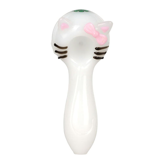 SeshGear Cute Kitty Glass Spoon Pipe - 4"