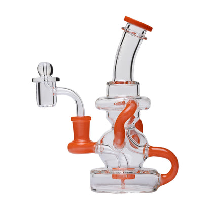 Human Grade Stubby Klein Glass Recycler Rig Water Pipe
