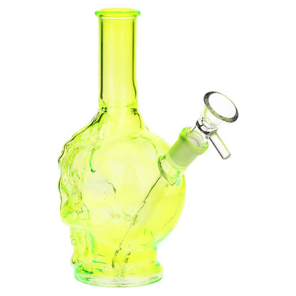 SeshGear Drippy Skullz Glass Water Pipe - 7" / 14mm F / Assorted Colors 3ct