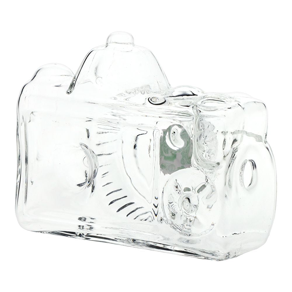 SeshGear Old School Camera Glass Hand Pipe - 3.75" / Clear