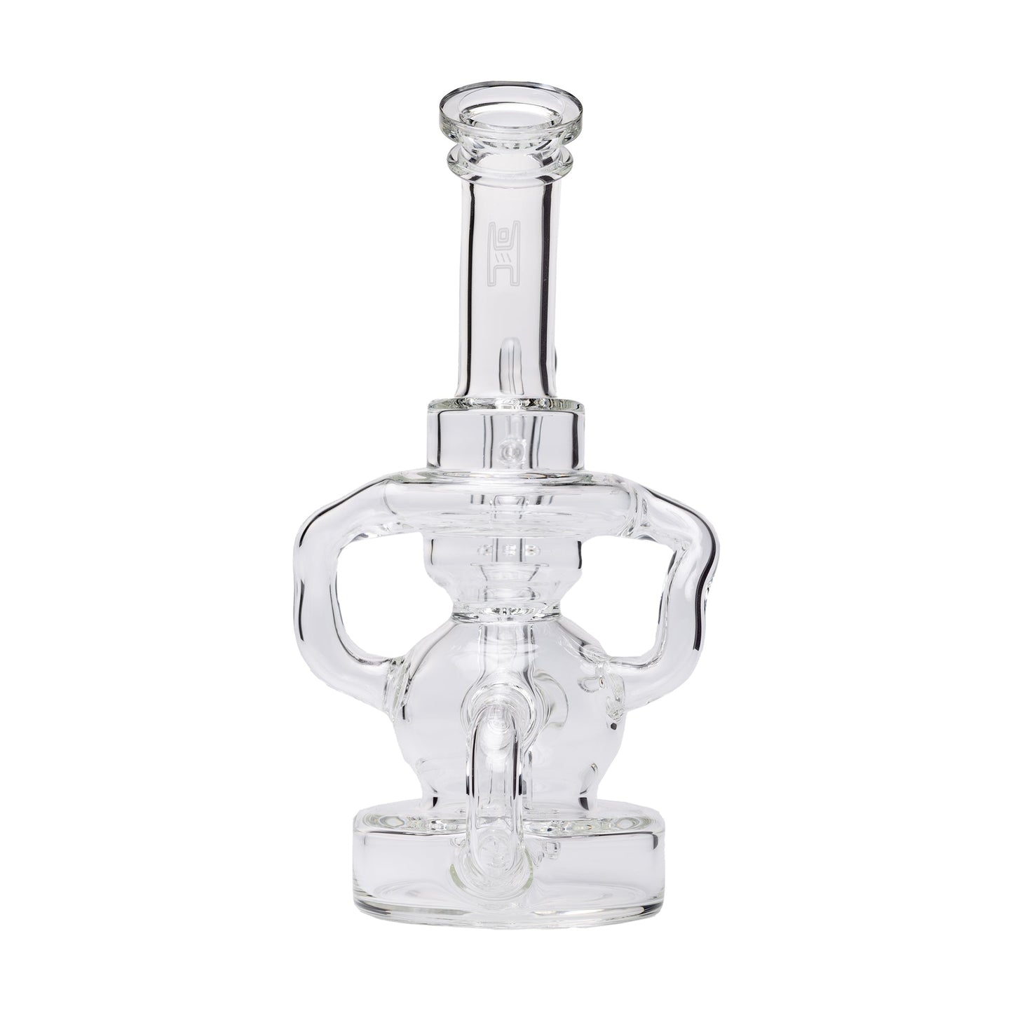Human Grade Stubby Klein Glass Recycler Rig Water Pipe