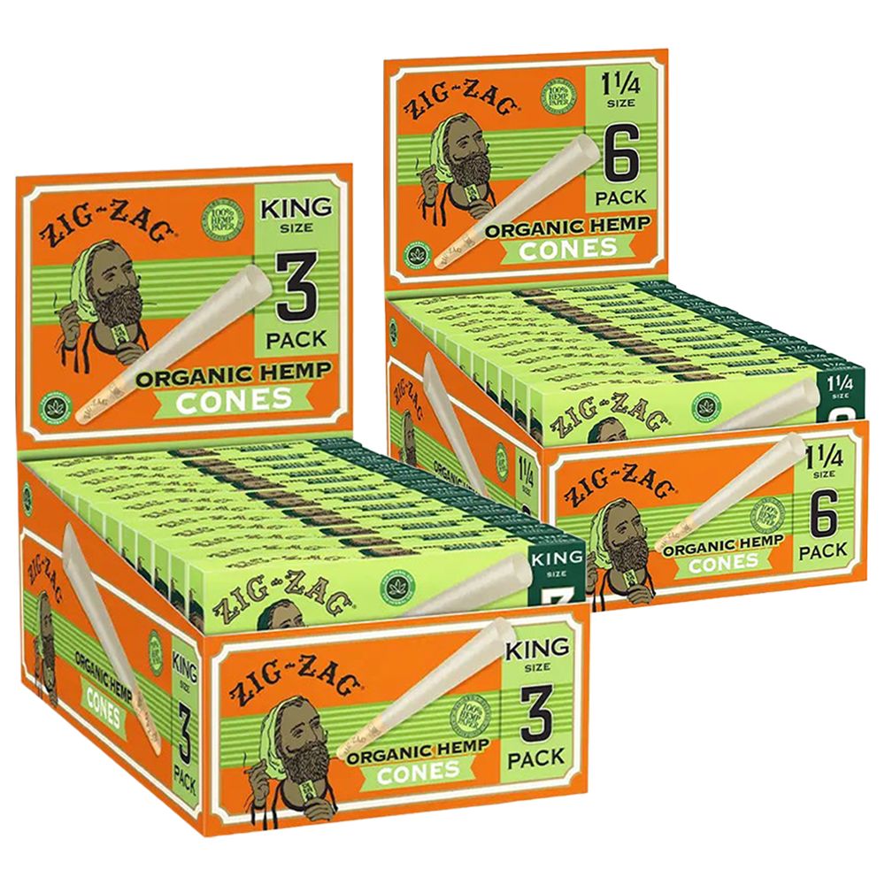 Zig Zag Organic Hemp Cones | 24pk Display