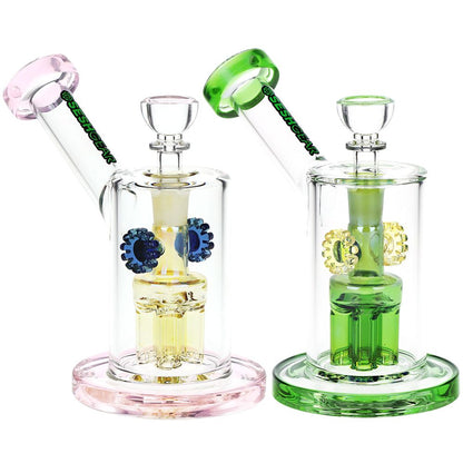 SeshGear Steampunk Gears Fumed Perc Glass Water Pipe | 6.5" | 14mm F