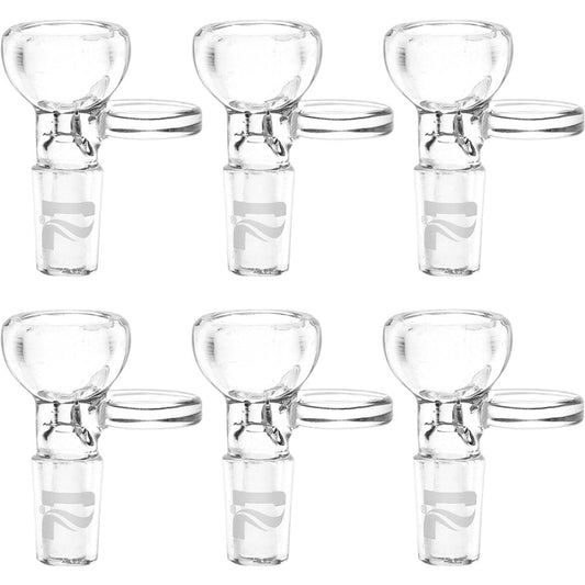 10CT Bundle - Pulsar Rounded Bowl Herb Slide w/ Handle - 14mm Male