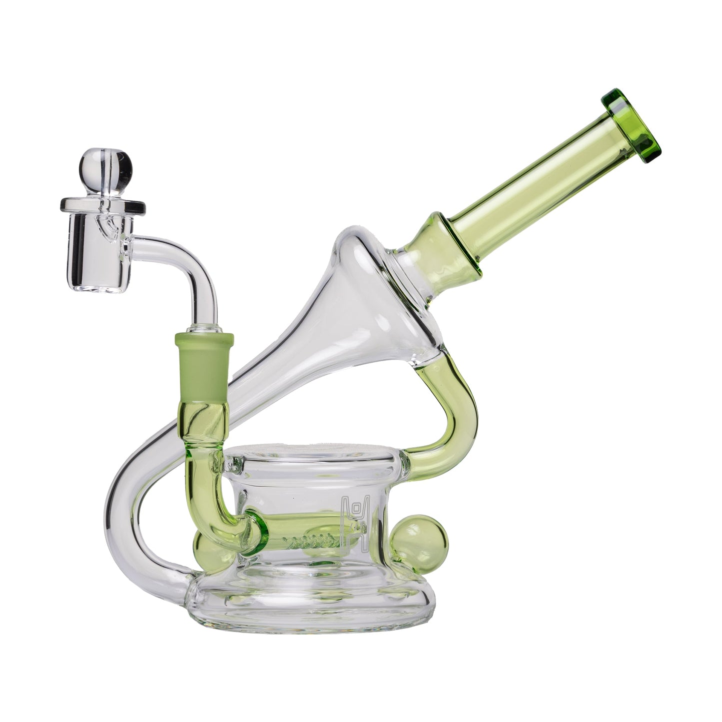 Human Grade 7.5" Recycler 45 (Triple Marble) Glass Rig