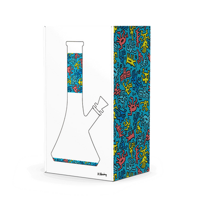 K. Haring Glass Beaker Water Pipe