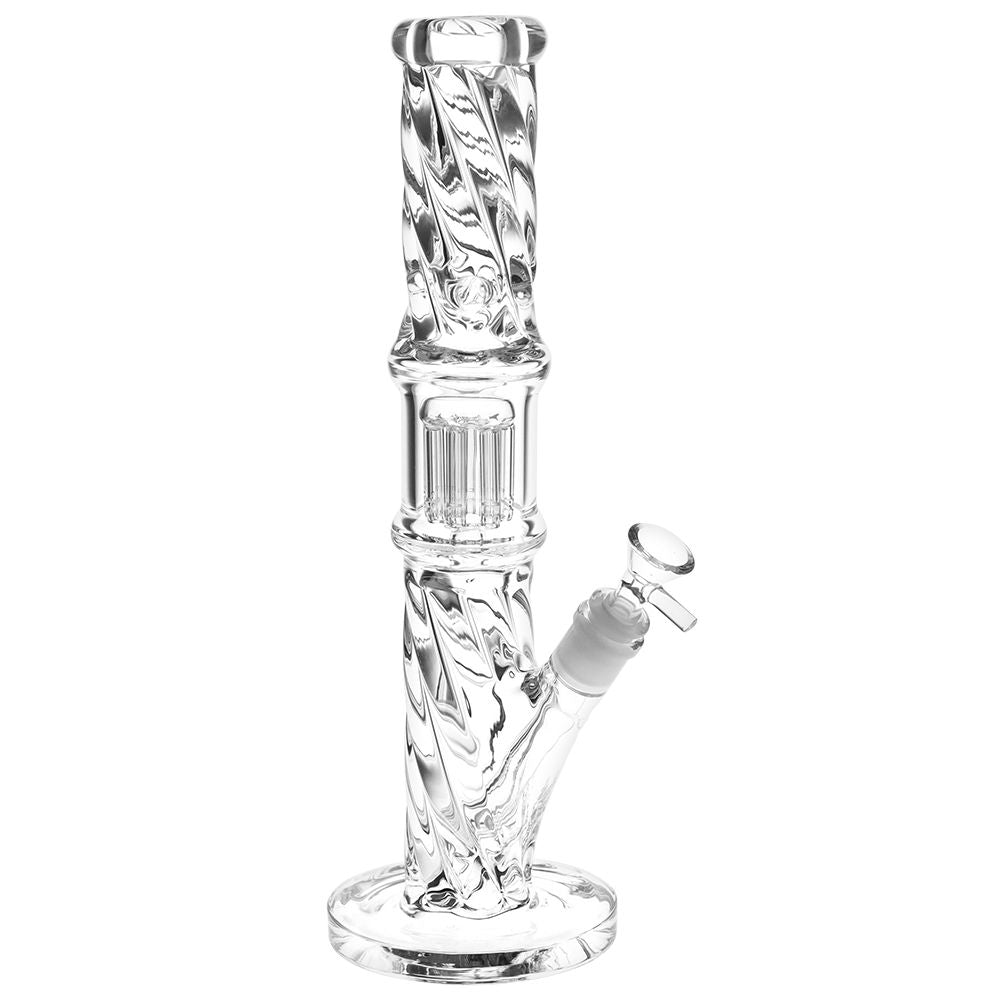 Translucent Twisty Jellyfish Perc Straight Glass Water Pipe | 13.75"