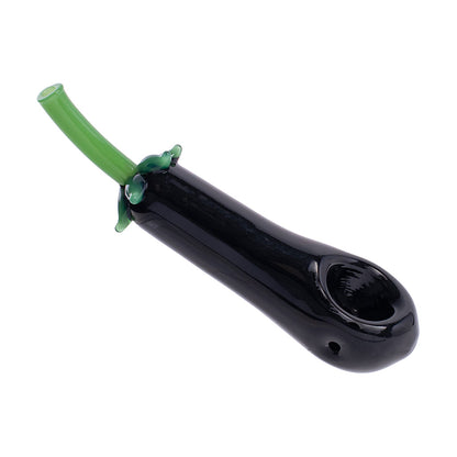 Eggplant Glass Hand Pipe