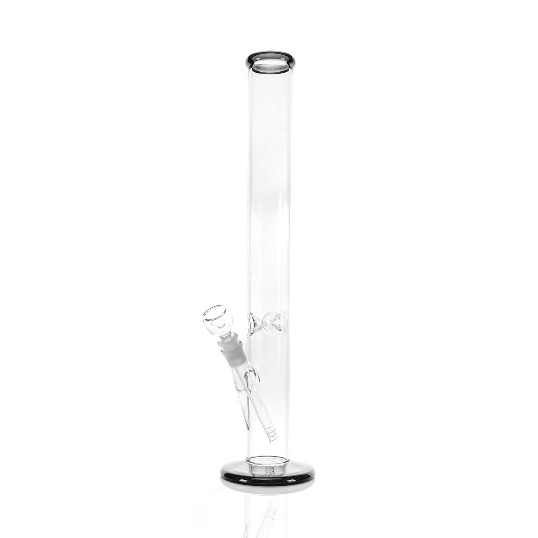 Clear glass bong on a white background