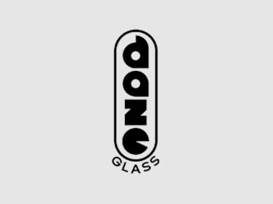 Black 'Daze Glass' logo on a light gray background