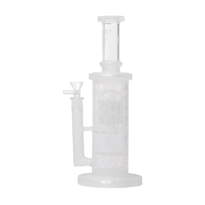 Human Grade Sacred Straight Sandblasted Glass Water Pipe