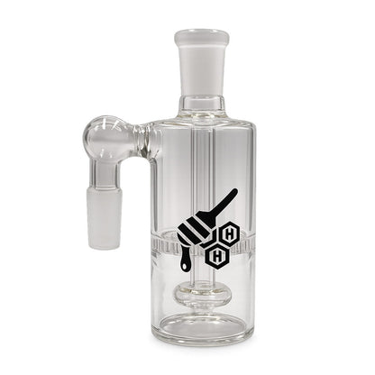 Honeybee Herb Core Cylinder Double Perc Glass Ash Catcher