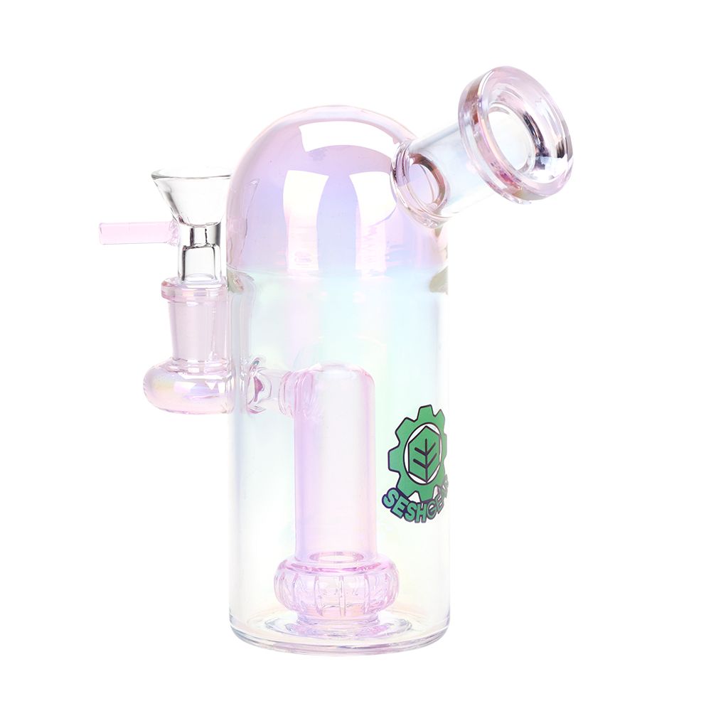 SeshGear Space Dome Showerhead Perc Electroplated Glass Water Pipe - 6.25" / 14mm F / Colors Vary