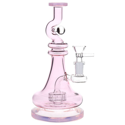 Pink glass water pipe on a white background