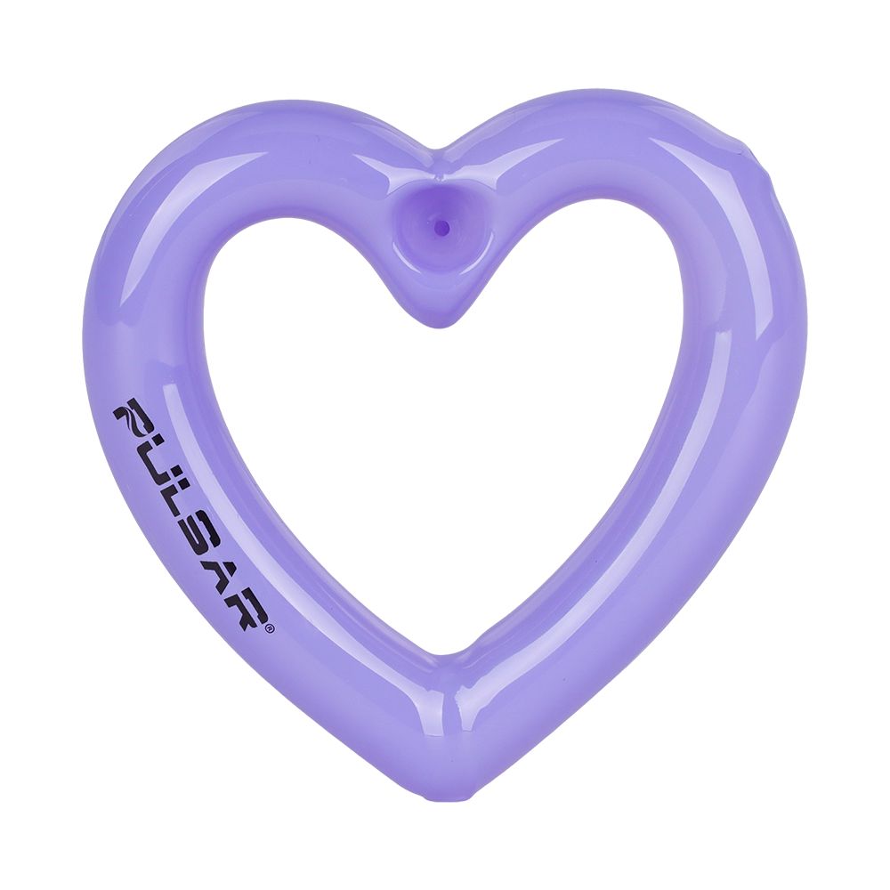 2Pc Set - Pulsar Balloon Heart Glass Hand Pipe - 4.5" / Assorted Colors
