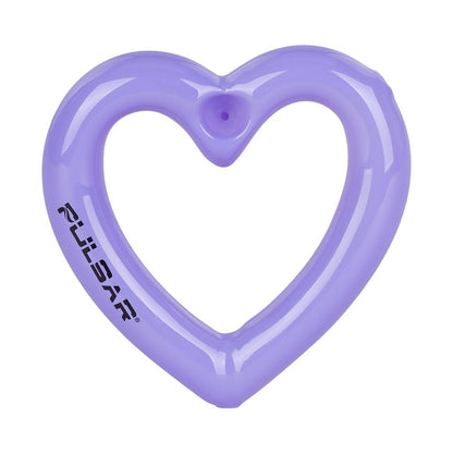 2Pc Set - Pulsar Balloon Heart Glass Hand Pipe - 4.5" / Assorted Colors