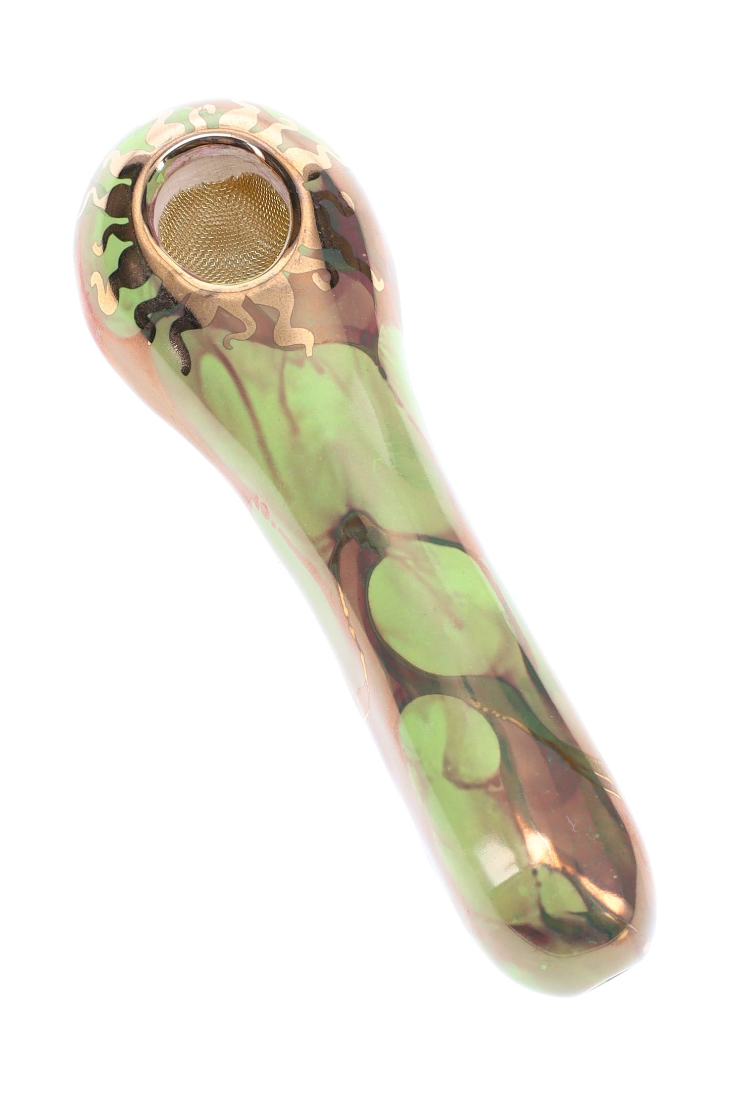 Ancient Creations Ceramics 4″ Ceramic Spoon Hand Pipe – Brass Screen – US-Made