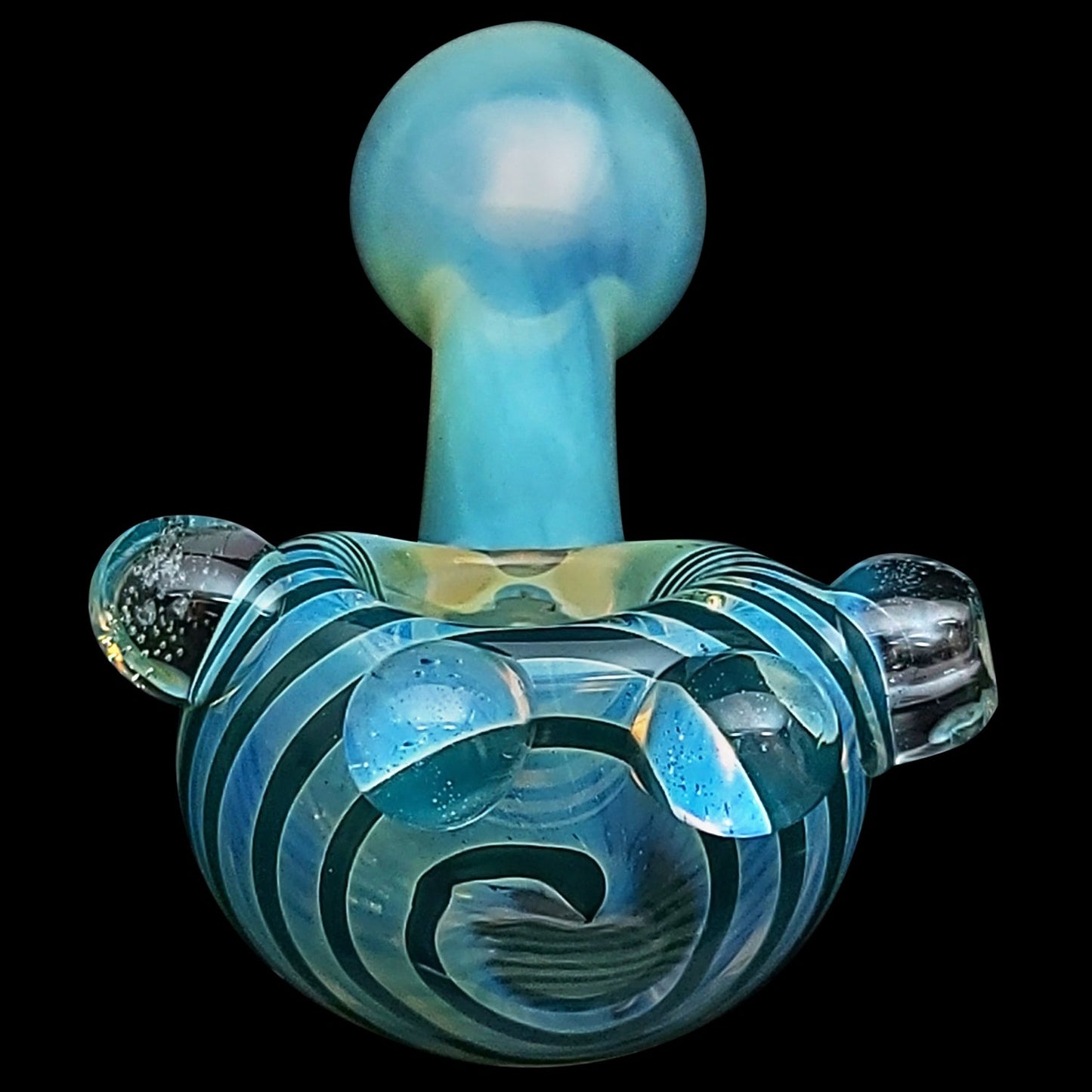 LA Pipes "Spiral Marble Head" Glass Spoon Pipe