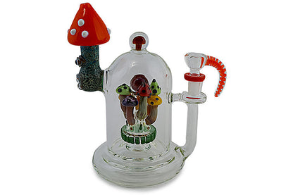Detailed Handmade Mushroom Glass Water Pipe