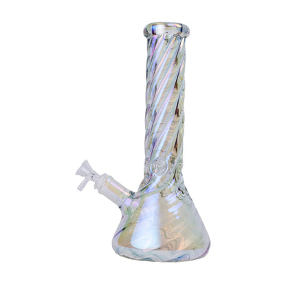 Human Grade Twisted Iridescent Beaker Water Pipe