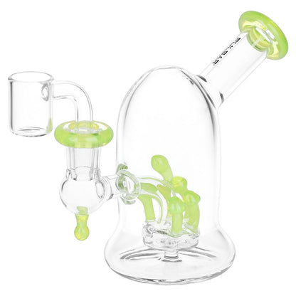 Pulsar Bioluminescence Shroom Perc Mini Glass Dab Rig - 5" / 14mm F / Colors Vary