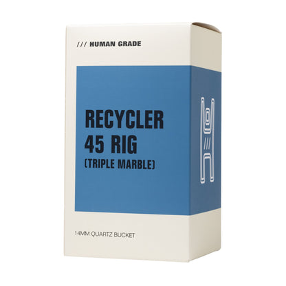 Human Grade 7.5" Recycler 45 (Triple Marble) Glass Rig